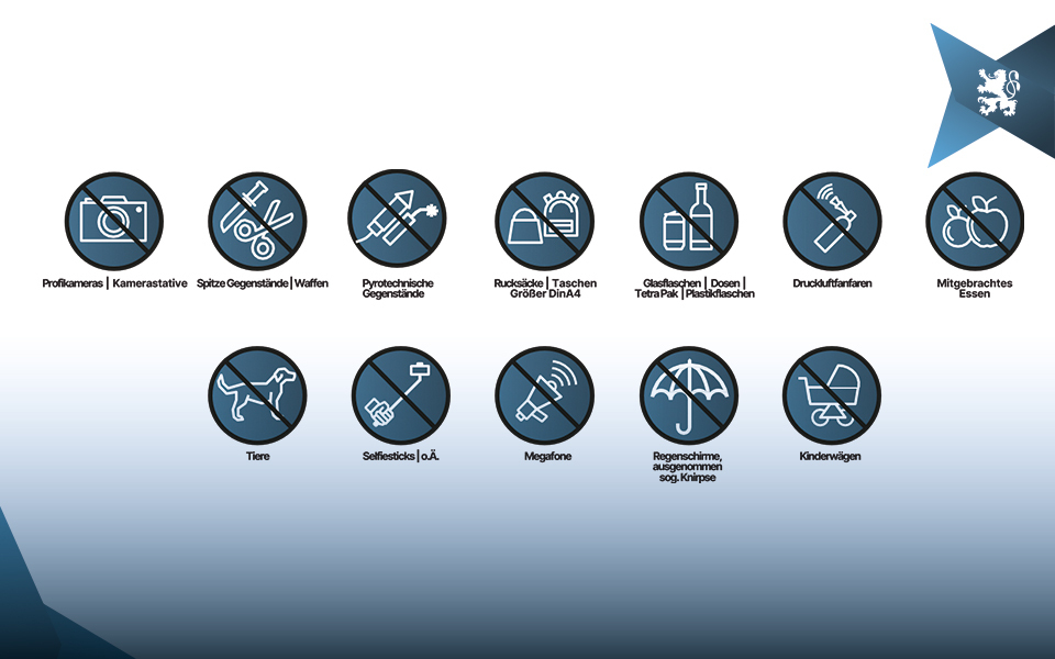 Diese Gegenstände sind im Stadion verboten! Diese Gegenstände sind im Stadion verboten!